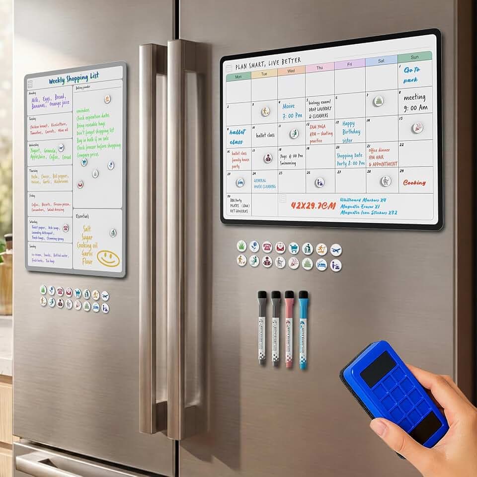 SURFOU Magnetisches Whiteboard für Kühlschrank, Monats- & Wochenplaner