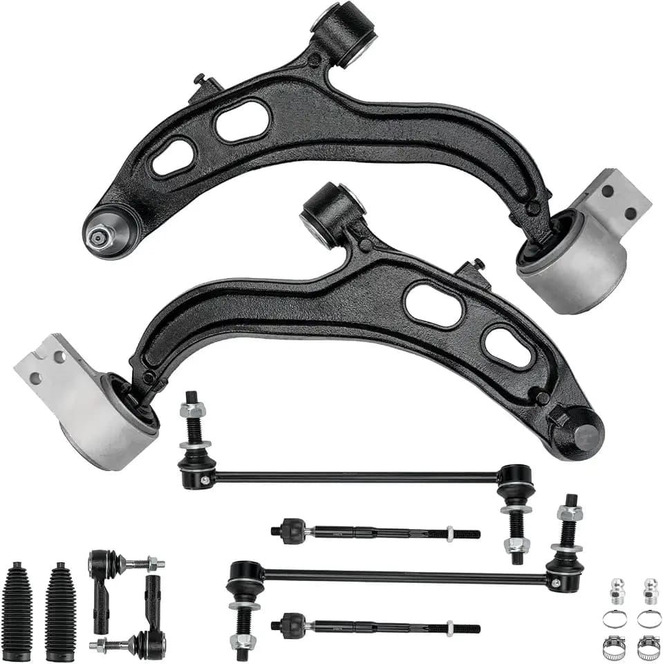 KAC Front Lower Control Arm w/Ball Joint & Sway Bar End Links & Inner Outer Tie Rod End Compatible with Ford Flex Taurus Lincoln MKS MKT 2013-2017 Suspension Kit K622916 K622917 10pcs