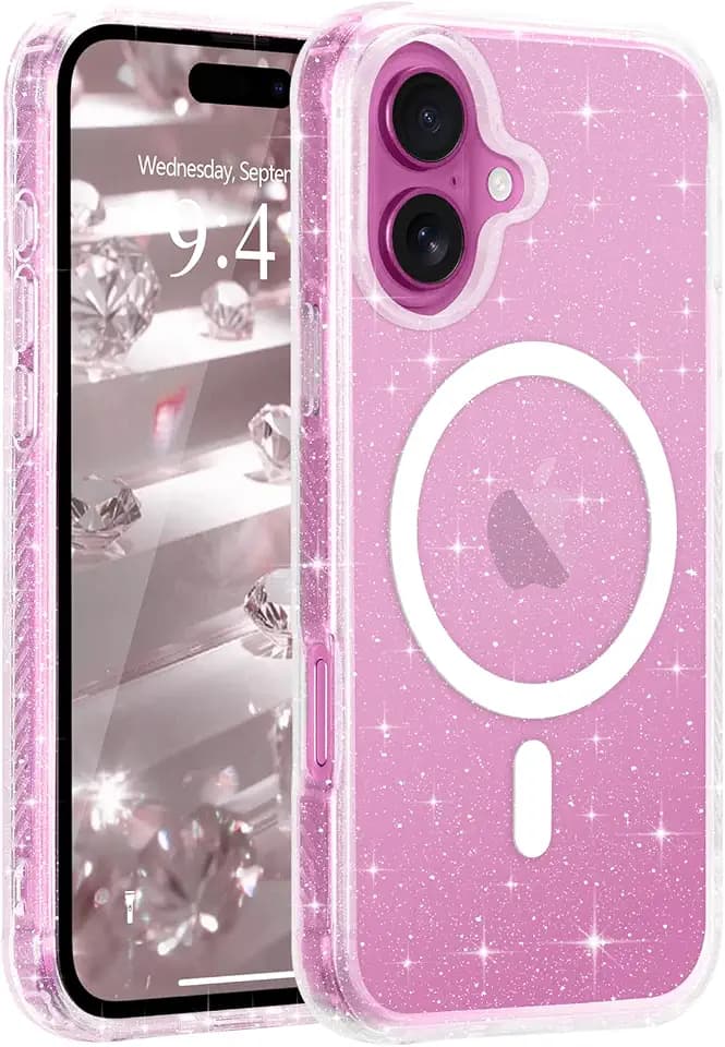 Micoden Glitzer Hülle für iPhone 17 Slim Magnetische Transparente