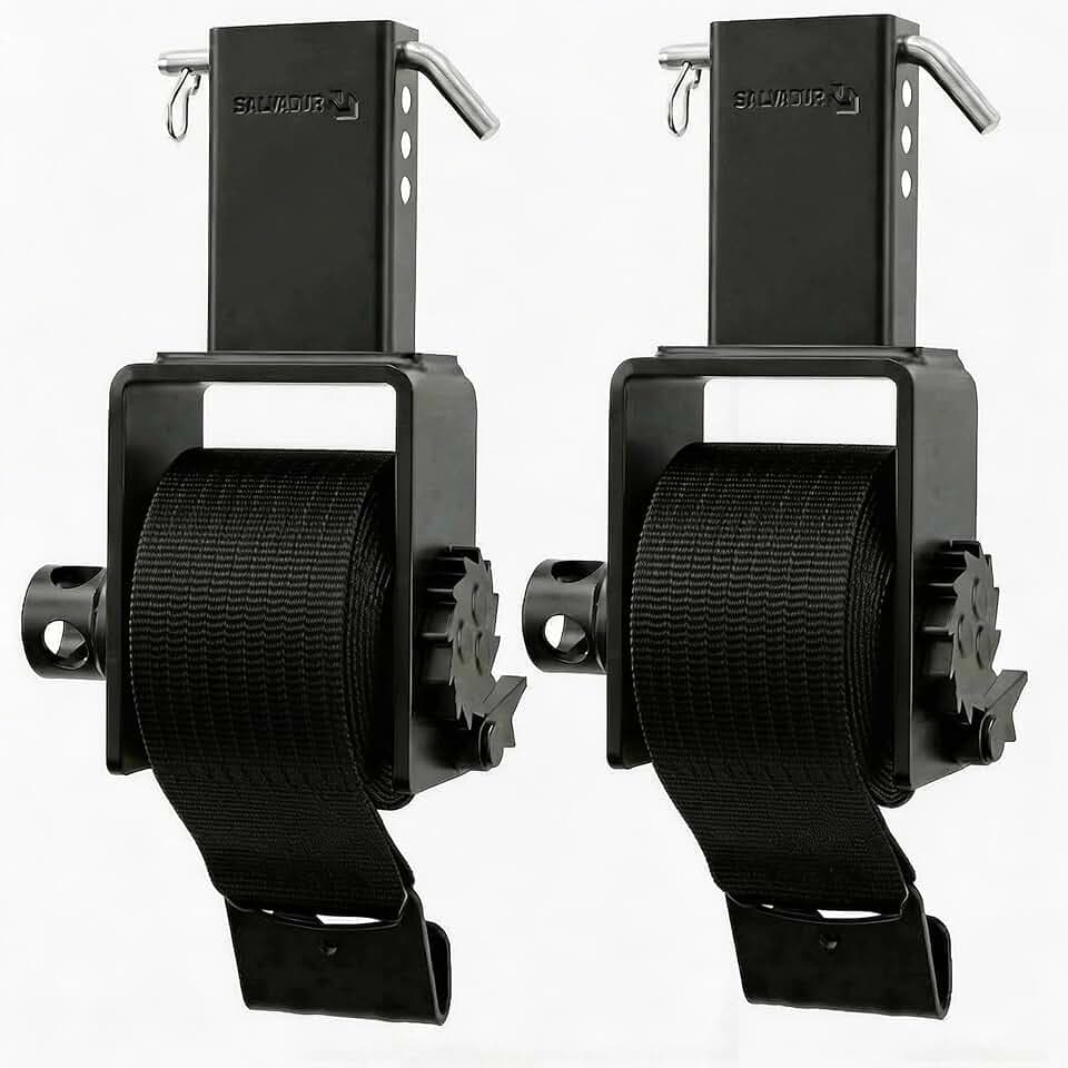 Upgraded 4 Pack Trailer Stake Pocket Winch Flatbed Kit Black