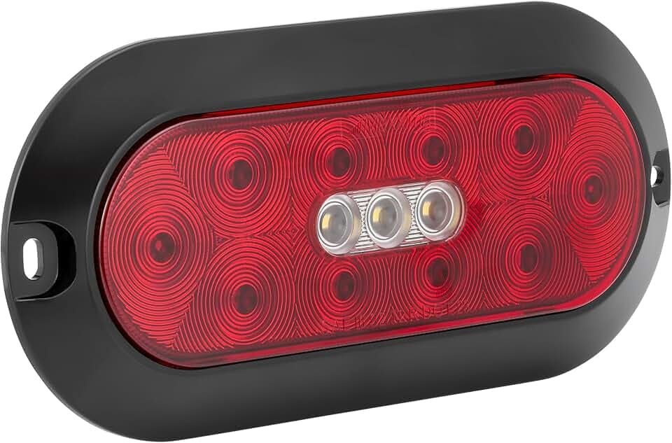 Maxxima 6" LED Oval Hybrid Stop/Turn/Tail & Back-Up for Trucks and Heavy Duty, Surface Mount
