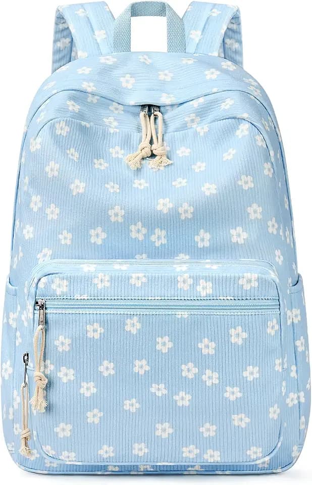 mibasies Cute Preppy Corduroy Kids Bookbag and School Backpack for Girls