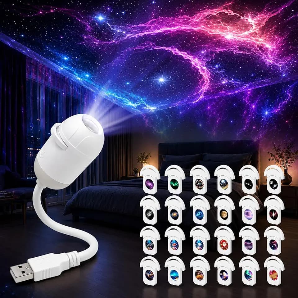 2-in-1 Galaxy Projector Night Light,Sternenhimmel Projektor,USB Port