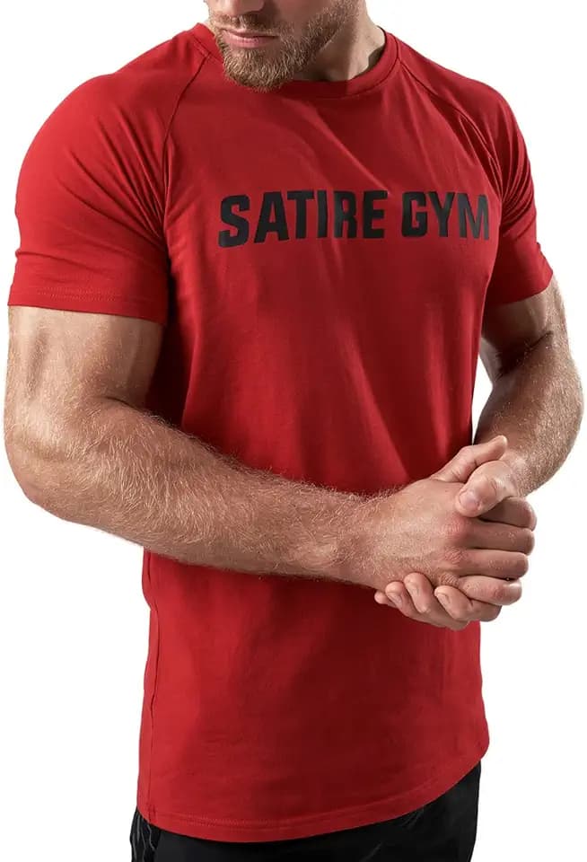 Satire Gym - Fitness Slim Fit T-Shirt aus Baumwolle Herren/Eng