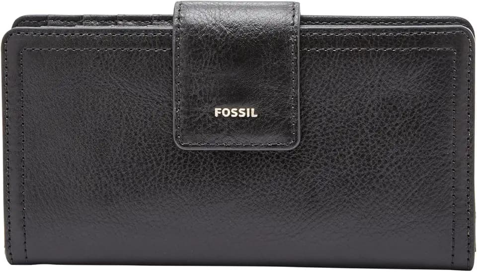 Fossil Women's Logan Leather Wallet RFID Blocking Tab Clutch