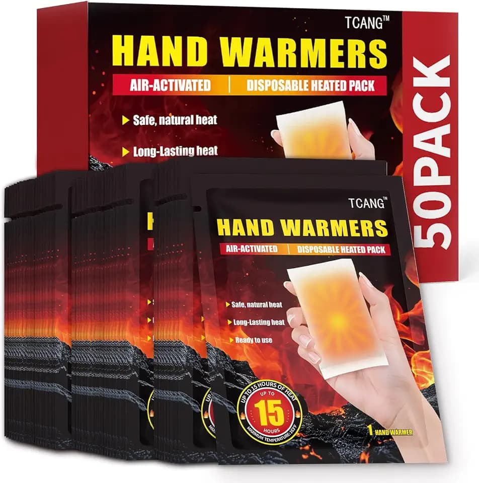 Hand Warmers Disposable - Up to 15 Hours of Heat - 10/50/100/200 Pack Super Lasting Air Activated Warmers, All Natural, Portable for Body, Hands & Toes - Odorless Hot Warmer Heater for Outdoor