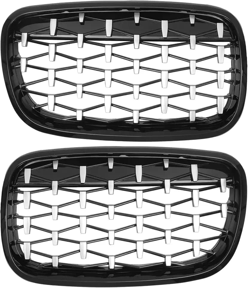 X AUTOHAUX Front Hood Bumper Grille Grill for BMW X5 X6 E70 Silver Tone