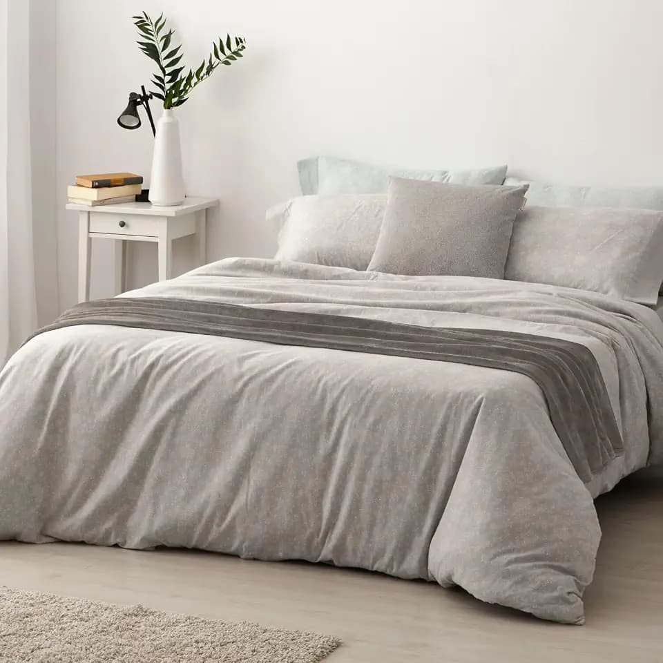 Burrito Blanco | Flanell-Bettbezüge | Betten von 150 bis 160 cm (+ verfügbare Größen) | Design 575 | Farbe Greige (150-160 x 190/200 cm)