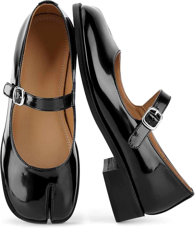 Tabi Split Toe Mary Jane Flats Women Work Casual Dress Ballet Shoes