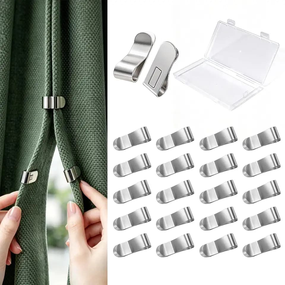 20 Pairs Magnetic Curtain Clips, No-Drill Curtain Magnets Closure