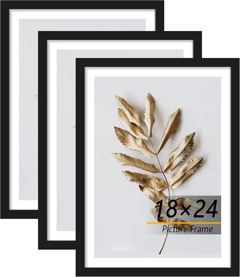 18x24 Picture Frame Black 3 Pcs set can Display on the Wall