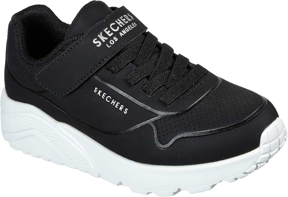 Skechers Boy's UNO Retro-Groove Sneaker, Schwarz, 3 UK