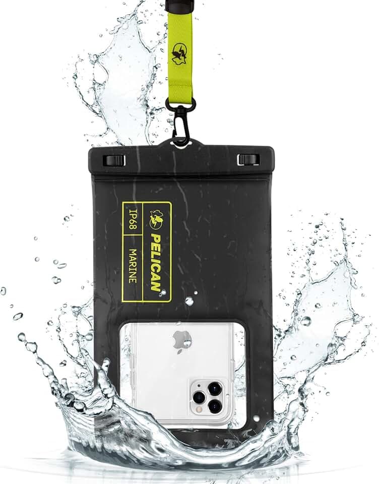 Pelican Marine Waterproof Phone Pouch (XL) - Black/Hi-Vis Yellow