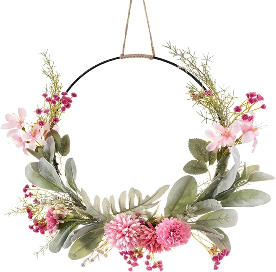 LOMOHOO Türkranz Kranz Deko,Künstliche Blumen Kranz Girlande