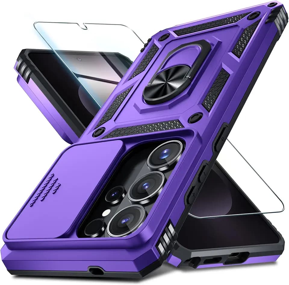 for Samsung Galaxy S26 Ultra Case Built in Slide Camera Cover,Purple