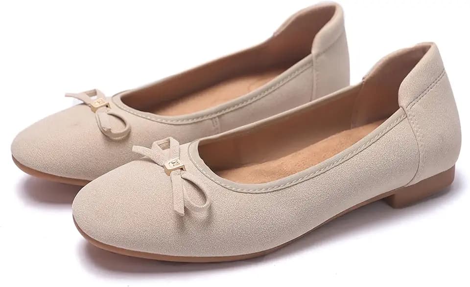 Women's Comfortable Round Toe Bow Ballet Flats Shoes