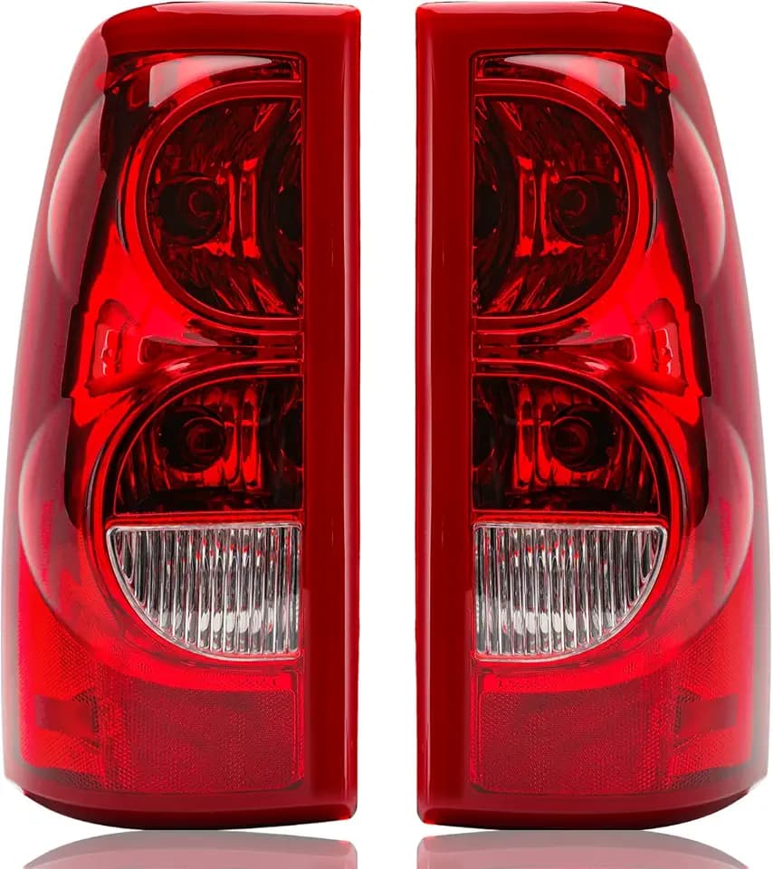 Tail Lights Compatible with 2003 2004 2005 2006 Chevy Silverado 1500 2500 3500 Taillights Assembly Pickup Rear Brake Lamps Replacement Factory Style, Passenger and Driver Side