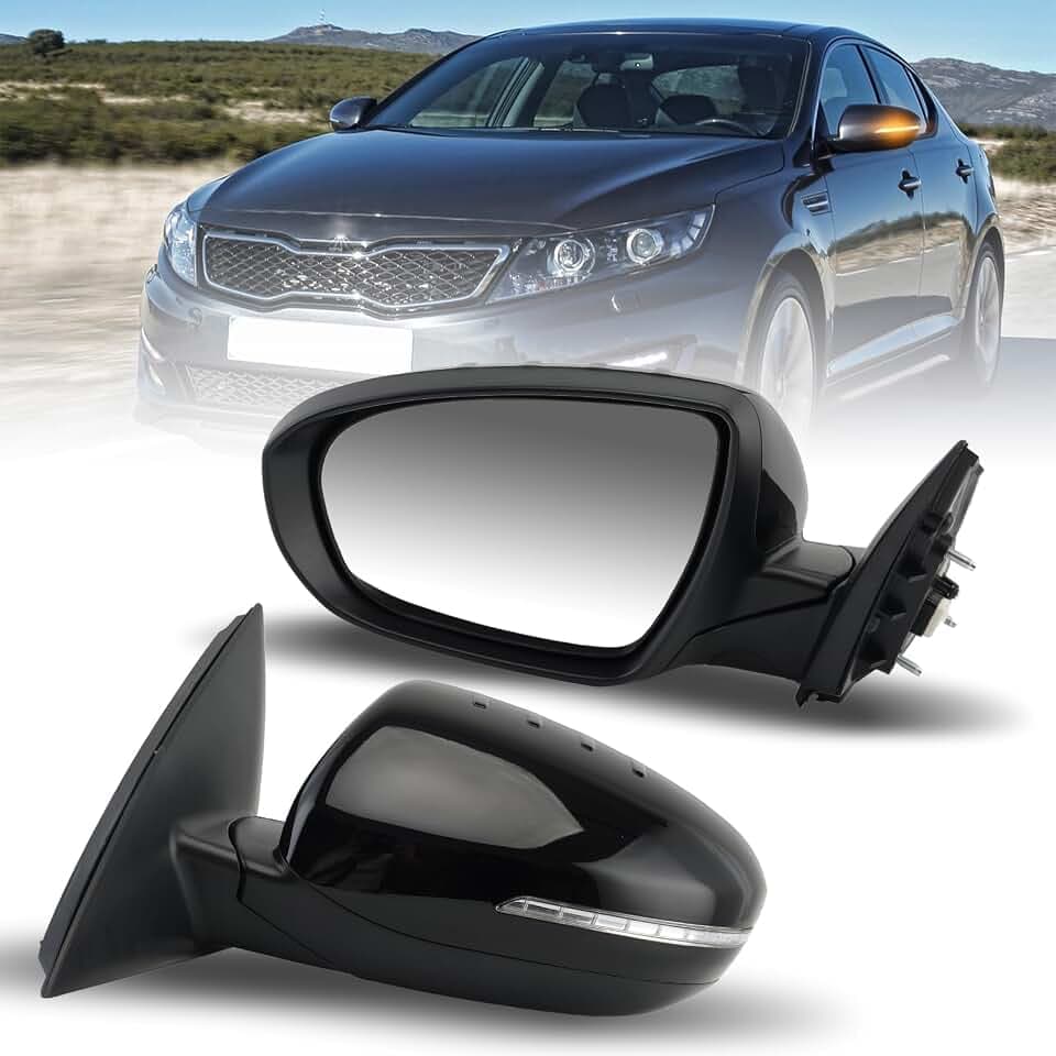 Driver Side Mirror Compatible with 2011 2012 2013 Kia Optima Black (5 Pins)