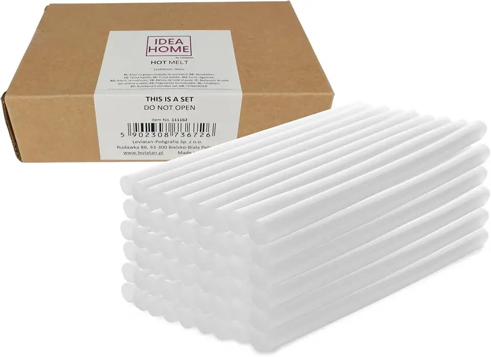 IDEA HOME Heißklebestifte, 200 x 11 mm, transparent, Universal, für Heißklebepistole, ideal für Heimwerker, Handwerk, Freizeit, 50 Stück