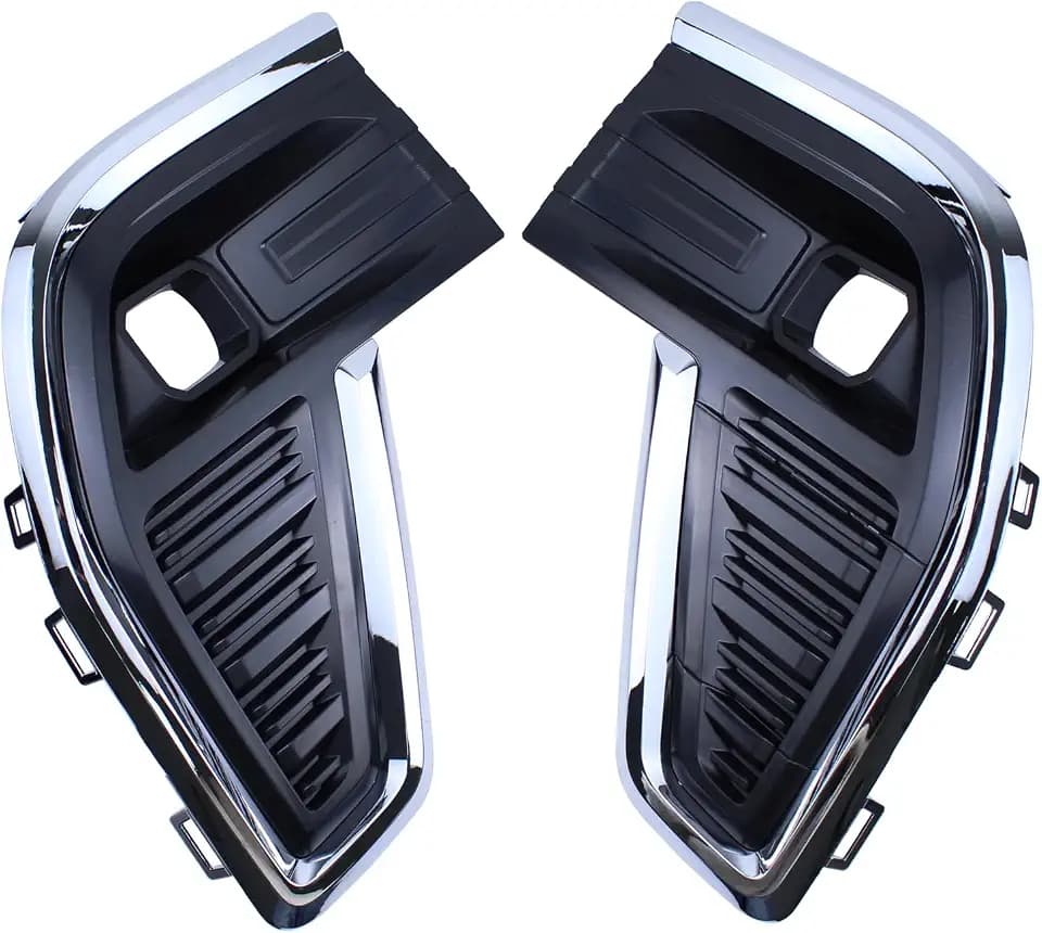 MOTOKU Front Fog Light Cover Bezel with Chrome Molding