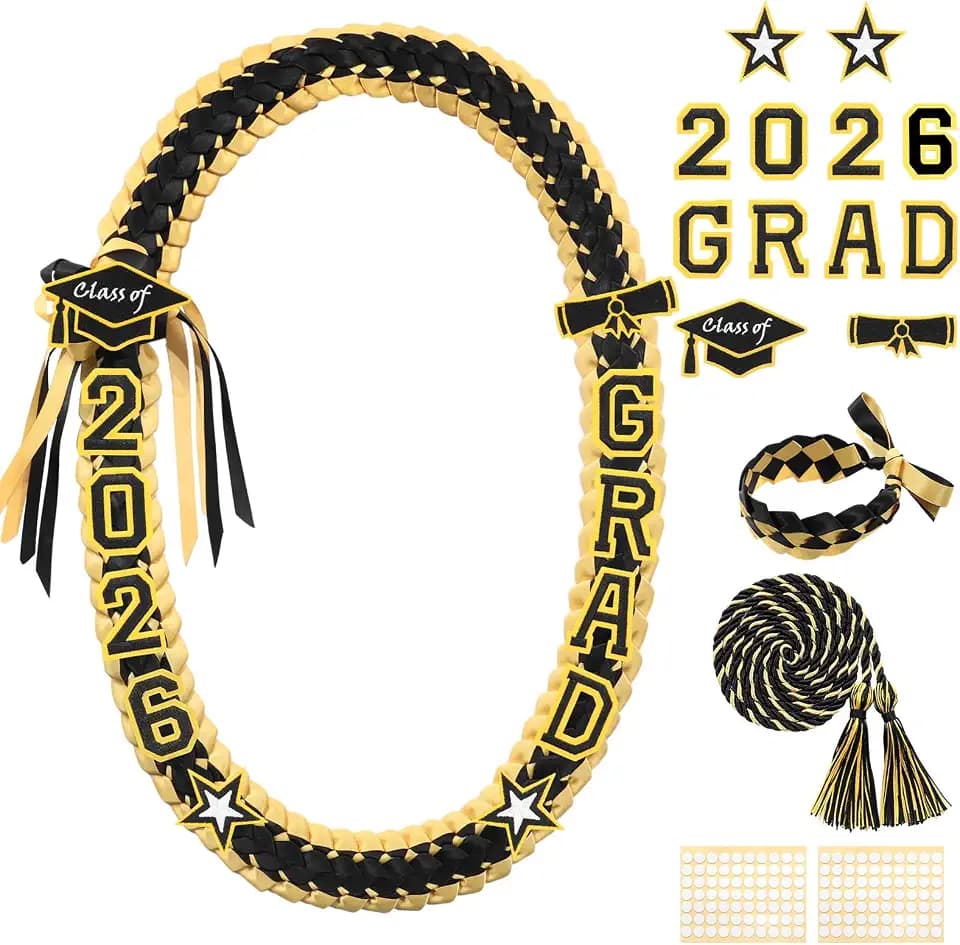 Graduation Leis 2026,Graduation Money Leis Embroidery with Honor Cord for Graduation Party Decorations Gifts