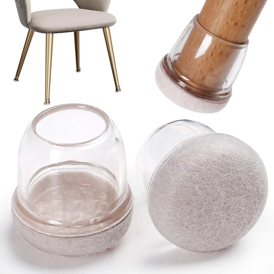 24PCS Silicone Chair Leg Floor Protectors for Hardwood Floors Fit:0.75-1.1"