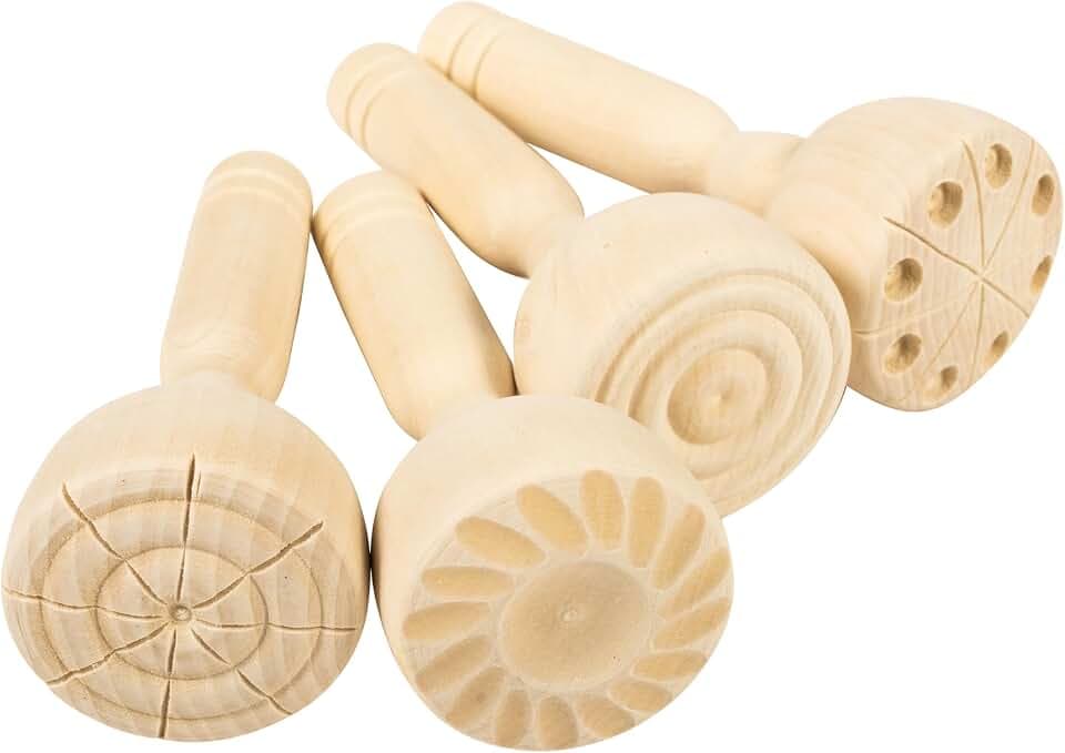 READY 2 LEARN Paint and Dough Wooden Stampers - Set of 4