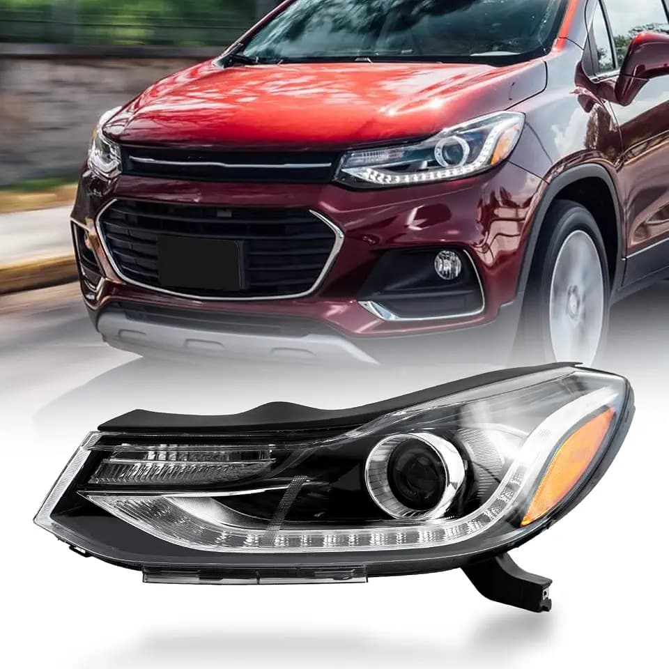 Headlight Assembly Compatible with 2017 2018 2019 2020 2021 2022 Chevy Trax Halogen with LED DRL Model Replacement Headlamp Front Lights L42725480 R42725481 (Driver Left Side)