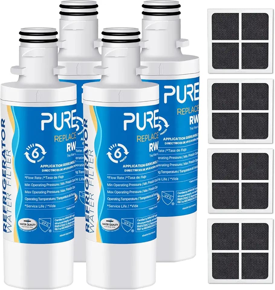 PUREPLUS ADQ747935 Refrigerator Water Filter & LT120F Air Filter, 4 Combo