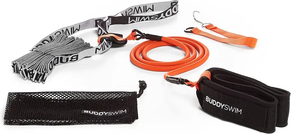 Schwimmgürtel für statisches Schwimmtraining. Schwimmzubehör für Krafttraining mit elastischem Latexband, geeignet für Kinder, Amateure und Profis. Gestaltet für statisches Schwimmen.