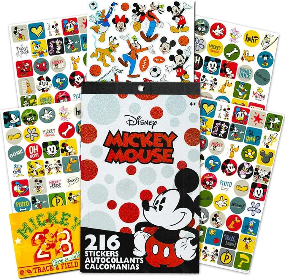 Disney Mickey Mouse Sticker Set ~ Mickey Mouse Sticker Pad with Over 200 Stickers and Bonus Sticker Sheet Featuring Mickey Mouse, Donald Duck, Minnie Mouse and More (Mickey Mouse Party Favors)