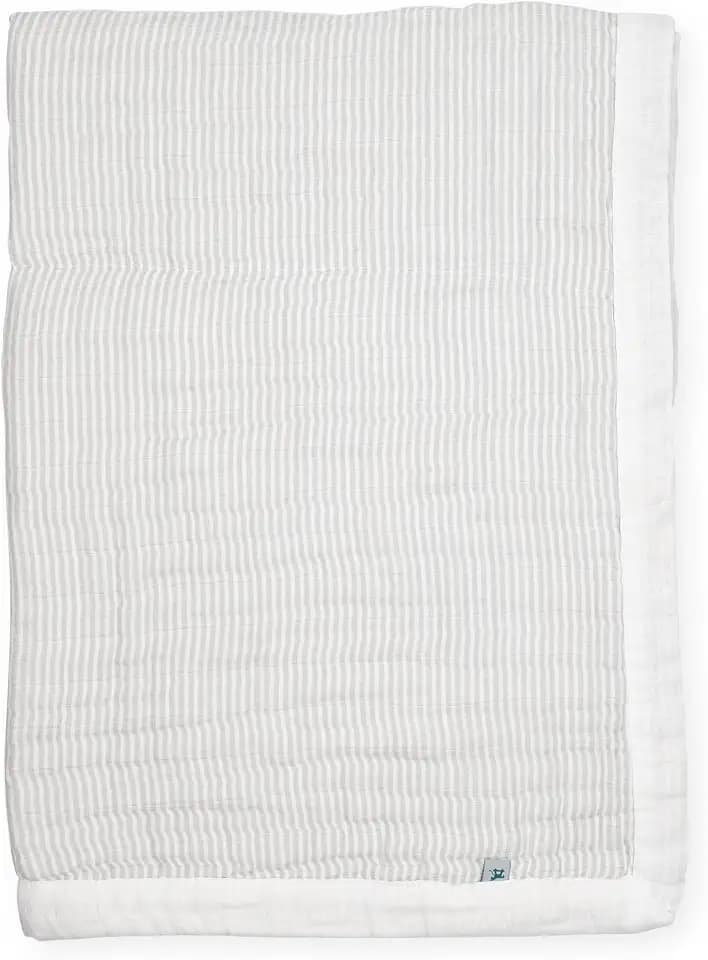 Little Unicorn Organic Cotton Muslin Baby Quilt Sand Stripe 30 x 40 Inches