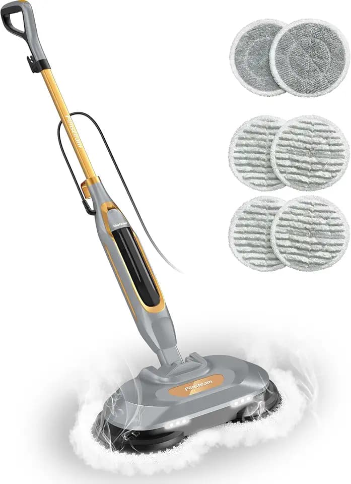 Steam and Scrub Mop, Steam Mop with Dual Rotating Pads