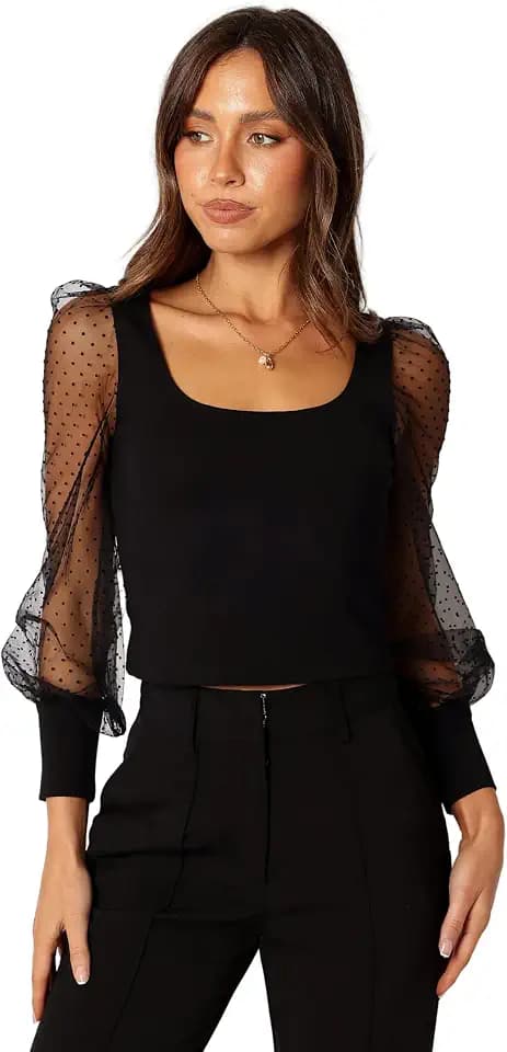 Petal & Pup Women's Wesson Sheer Sleeve Top
