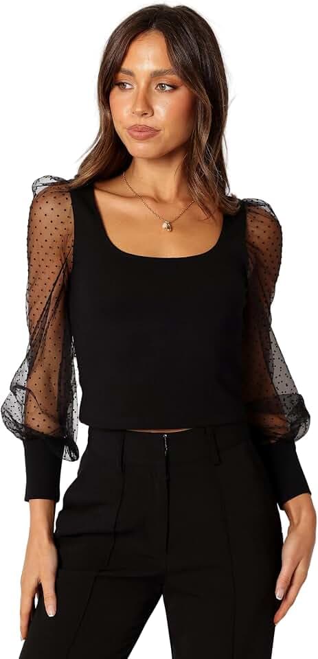 Petal & Pup Women's Wesson Sheer Sleeve Top