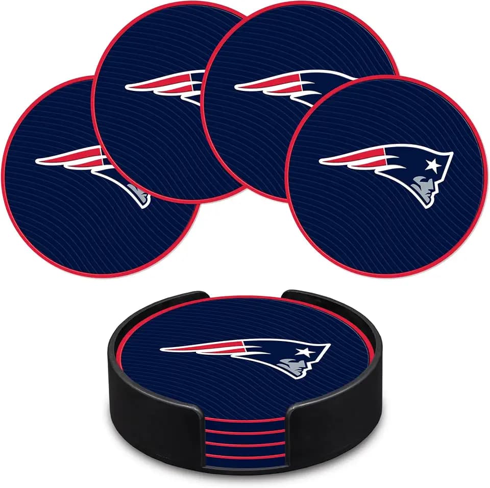 Rico Industries NFL Football New England Patriots Classic Favorites: PVC Coaster Set (4-Pack)