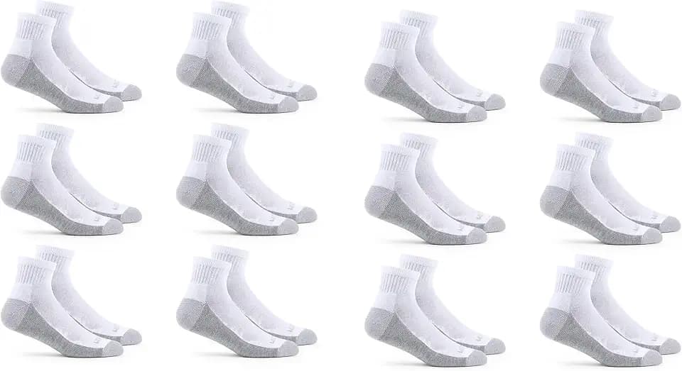 Fruit of the Loom Men's Dual Defense Ankle Socks, Odor Protection with Half Cushion, Multi-Packs