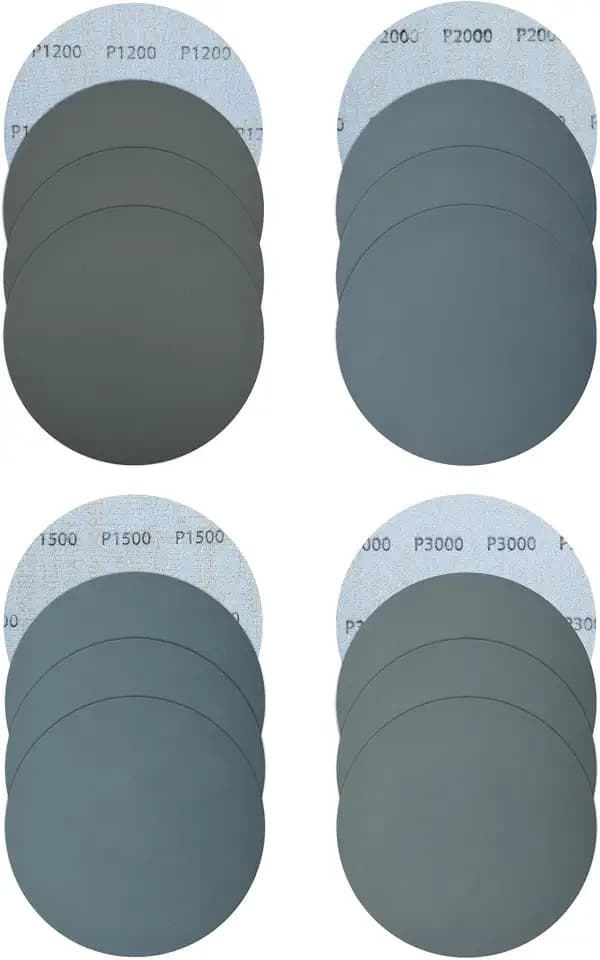 125mm Schleifpapier Körnung 1200/1500/2000/3000, 125mm Schleifscheiben 5 inch Nass und Trocken schleifpapi für Metallbearbeitung, Holzschleifen & Autoreparatur(40 Stück)