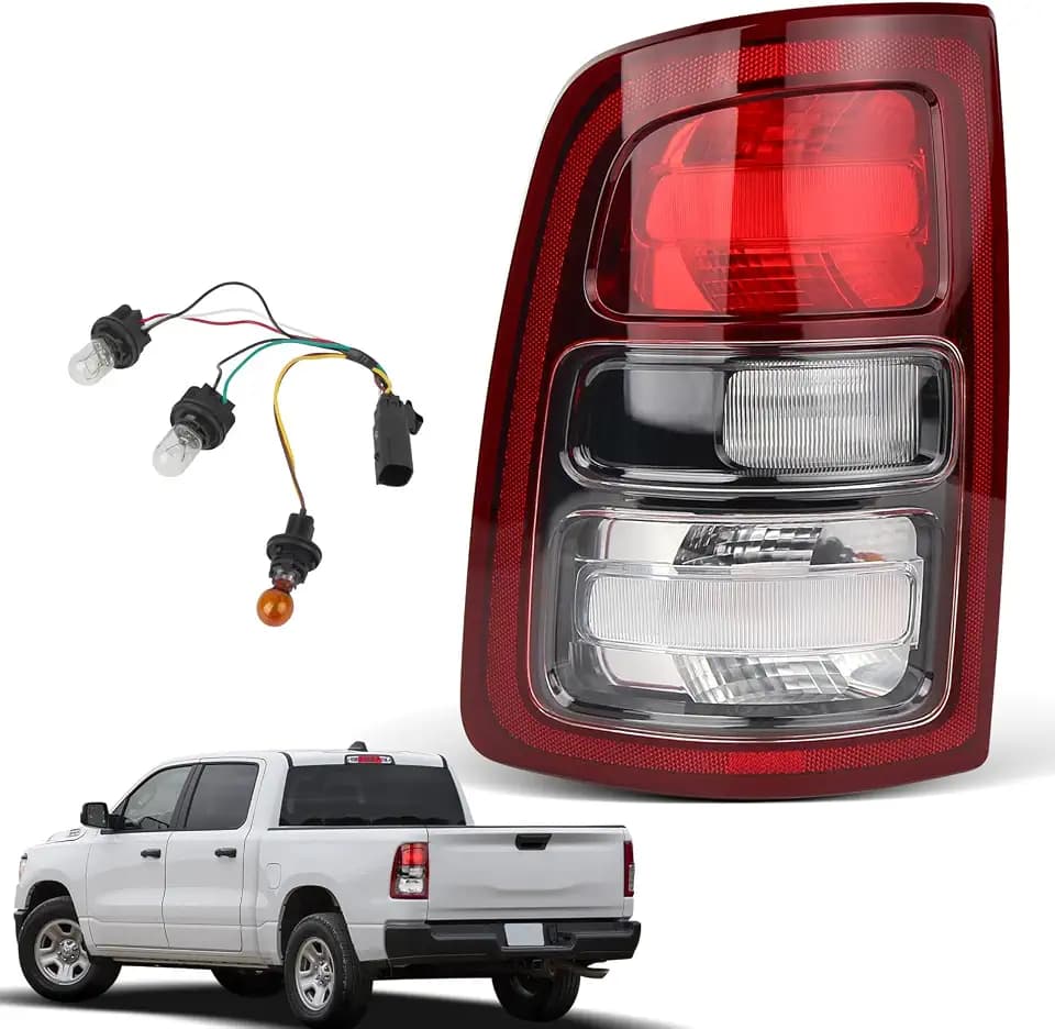 Halogen Tail Lights For 2019-2024 Ram 2500 3500 Black Bezel Left Drive