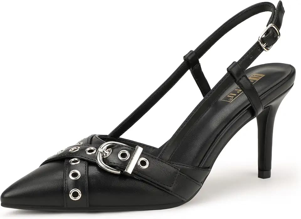 IDIFU IN3 Slingback Kitten Heels for Women Pumps