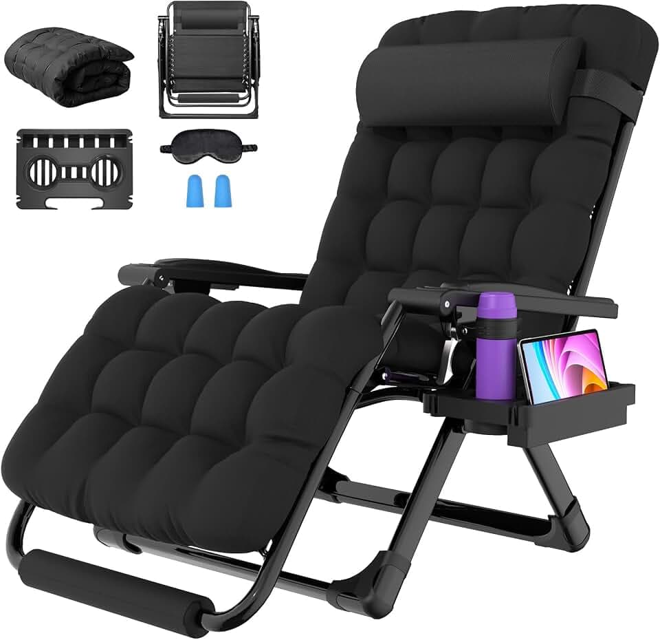 Suteck Oversized Zero Gravity Chair,500LBS 33In XXL Outdoor Recliner Chairs