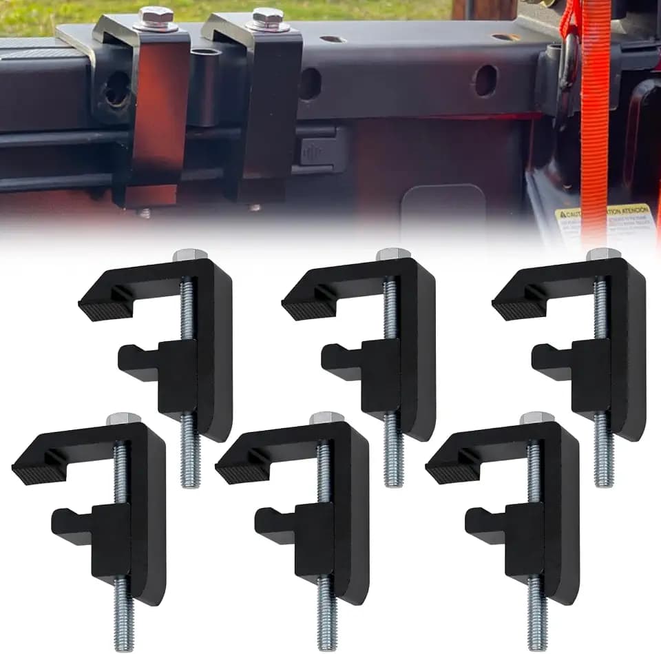 RULLINE Utility Track System Mounting Clamp Set - Compatible with Toyota Tacoma/Tundra Truck Cap/Camper Shell, Set of 6