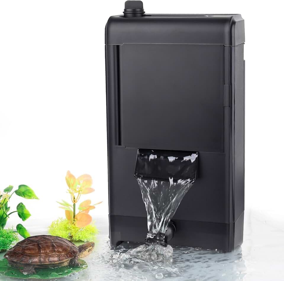 hygger 680LPH Schildkröten Filter Aquarium,8W Aquarium Innenflter, Einstellbarer Durchfluss Fish Tank Filter,Turtle Tank Filter with Sponge and Carbon Bags for Amphibian Reptiles Frogs