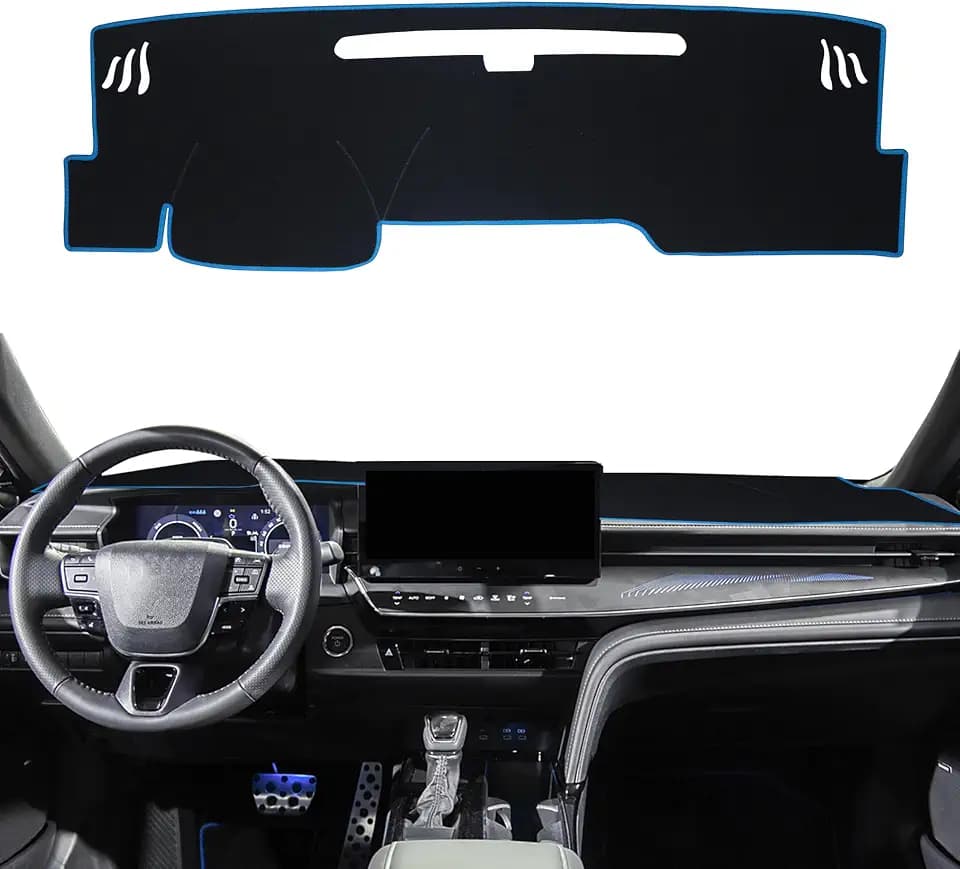 Dashboard Cover for 2025 2026 Toyota Camry Accessories Dash Cover Mat No Glare Sunshade UV Rays Carpet Protector Pad Without HUD, Blue Trim