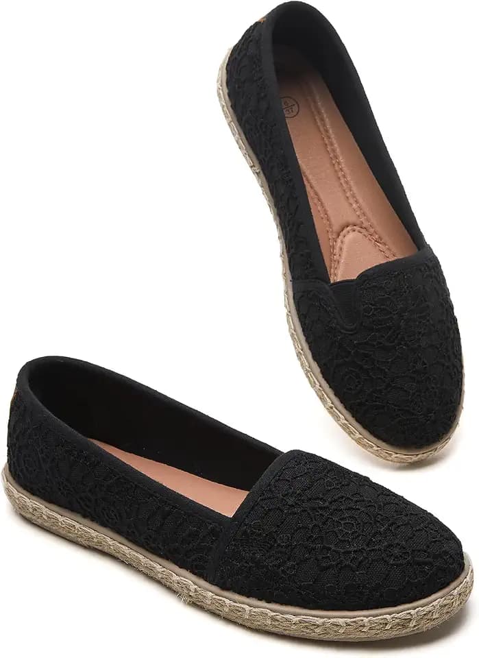 BABUDOG Women's Flats Flower Embroideried,Ballet Flats,Dress Flats