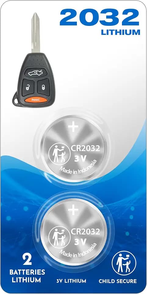 (2 PACK) 2032 Remote Key Fob OEM (Bundle W. Tool) fits Case Shell (2004-2017) for Chrysler Dodge Jeep Avenger Charger Sebring Dakota Durango Nitro Pacifica 200 300 Ram Patriot Wrangler Caravan Compass