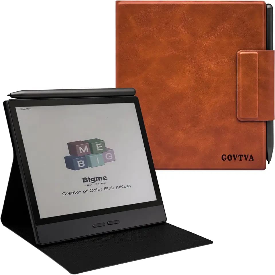 Magnetic Stand Case for Bigme B7 Color/Bigme B7 PRO (2025 Released) Ultra-Thin Lightweight Leather Cover with Magnetic Pen Buckle, Auto Sleep/Wake (Vintage Brown)