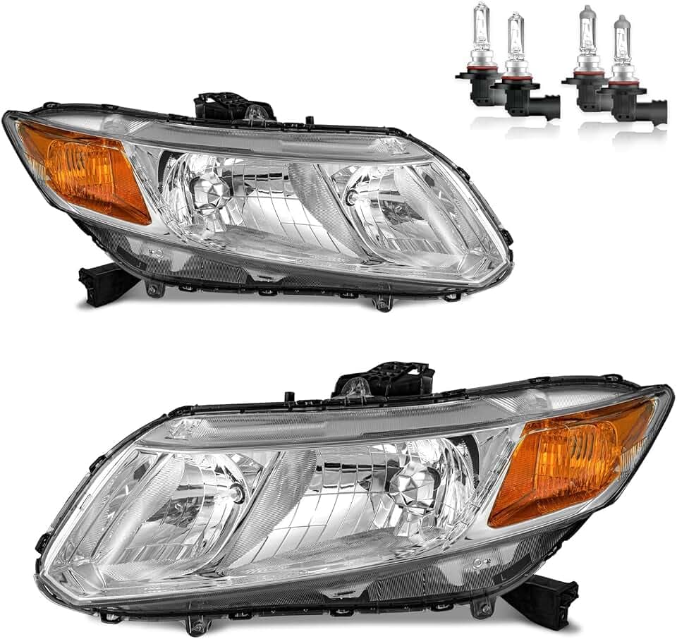 Headlights Assembly for 2012-2015 Honda Civic 4Dr Sedan
