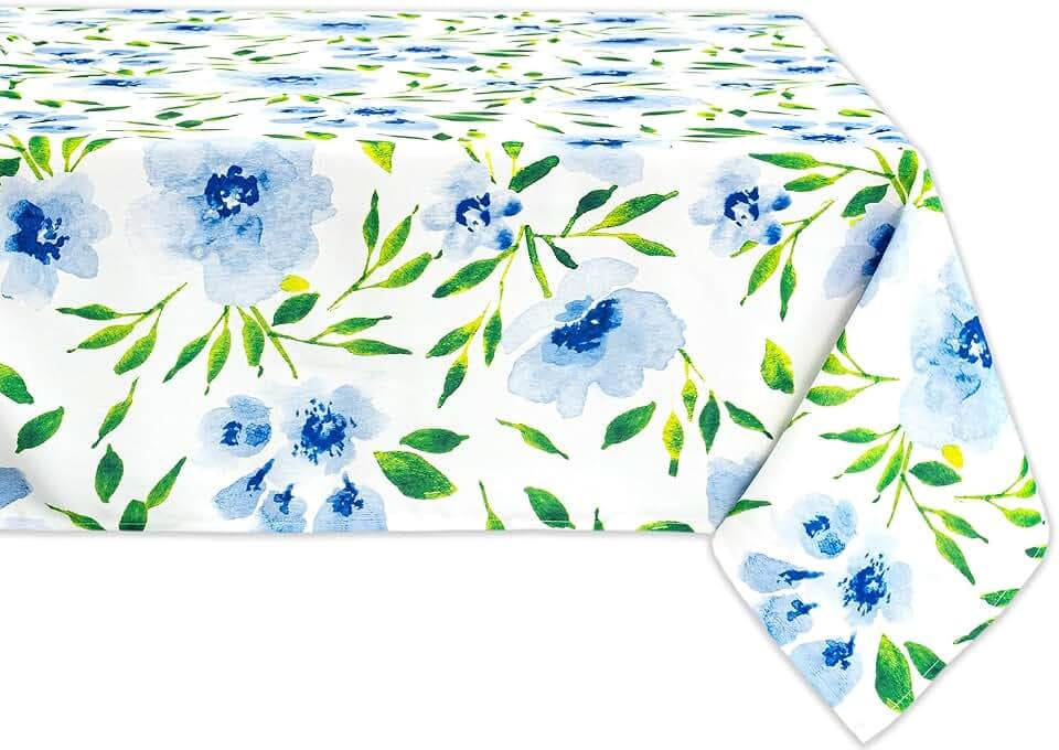 YiHomer Indoor Outdoor Tabletop for Spring Summer Decorations, Picnics and Dinner Parties - Stain and Water Resistant, Spring Blossoms, Tablecloth, 60 x 102 Rectangle