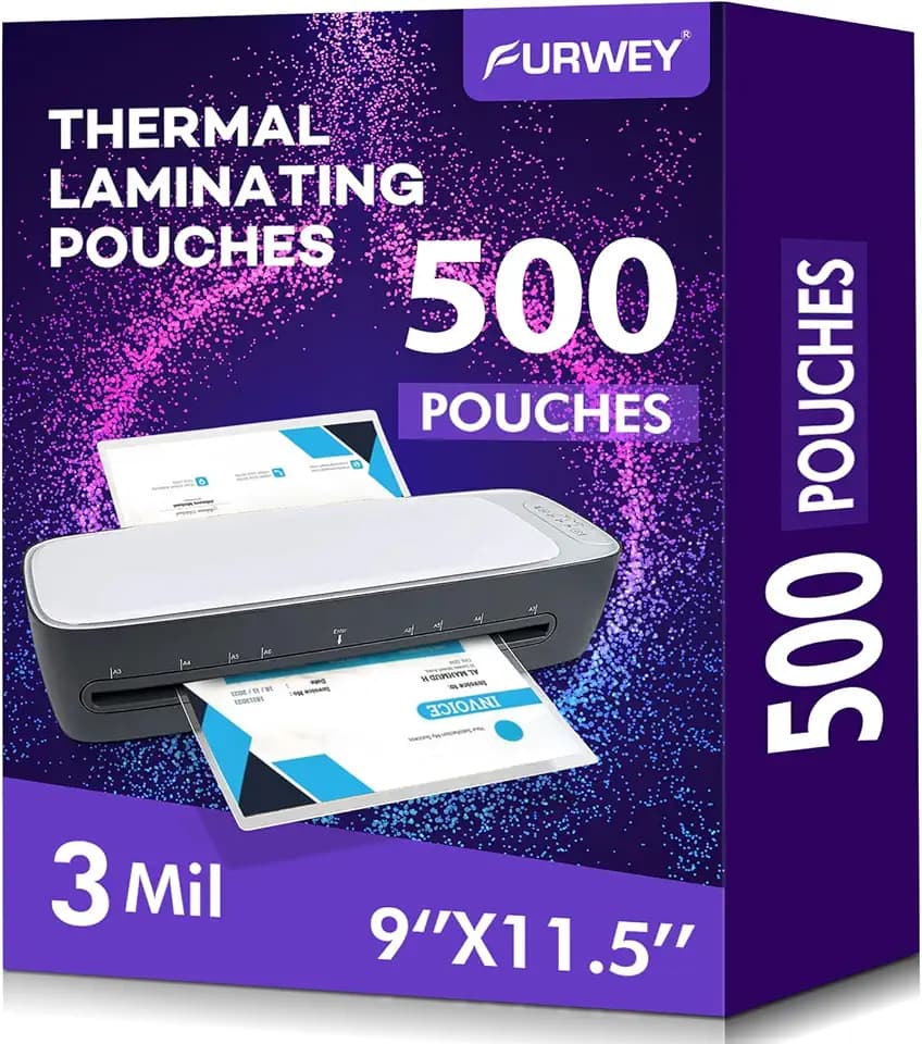 FURWEY Laminating Sheets,500 Pack,3 mil,9x11.5,Thermal Pouches